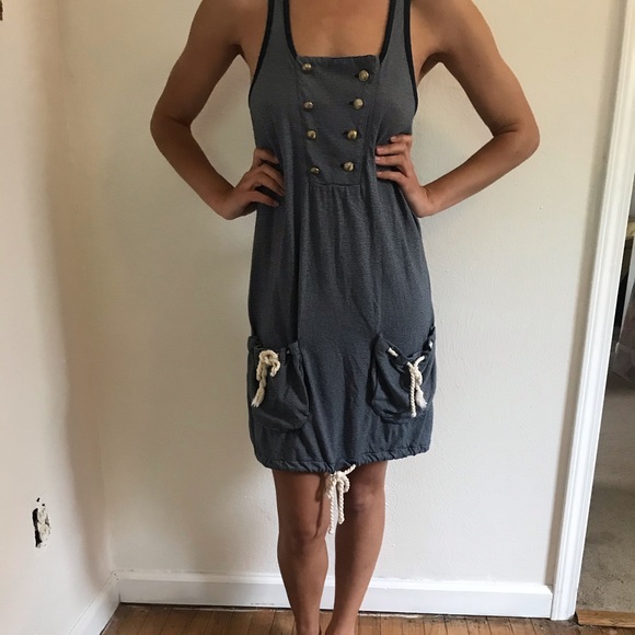 Obey Dresses & Skirts - OBEY - Blue & white stripe coverup dress nautical